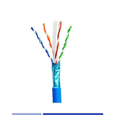 acheter F/UTP 23AWG Cat6 câble cuivre solide 4 paires PVC veste bleue 305Mtr fabrication en ligne