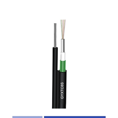 acheter 2 fibres en mode unique 9/125um câble de décharge de fibres aériennes en PE GYXTC8S fabrication en ligne