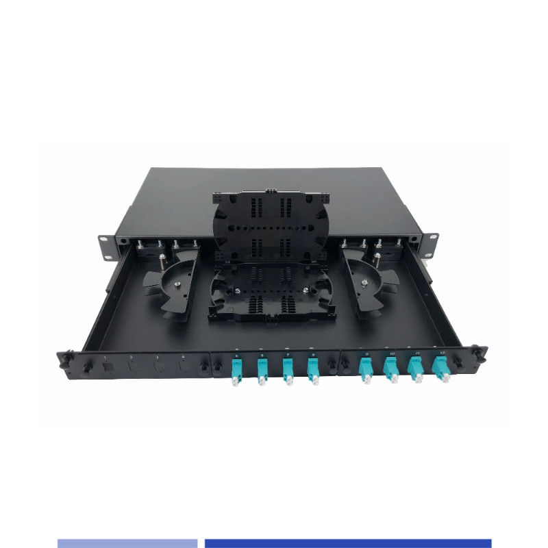 Panneau 1U Coulissant-Kit épissure-12 ports simplex SC/UPC+Pigtail