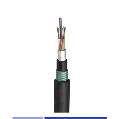 24 câble à fibre optique en extérieur câble à fibre optique en mode unique câble à fibre optique en enterrement direct blindé PE GYTA53