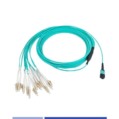12 fibres OM3 MTP® à LC câble à tronc en fibre optique simplex féminin LSZH patch cord 1m