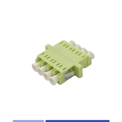 Adaptateur à fibres optiques OM5 LC UPC Quad Coupler optique avec bride vert chaux
