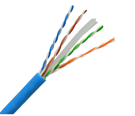 Cat6 23AWG câble Ethernet UTP cuivre solide 4 paires PVC bleu 305Mtr