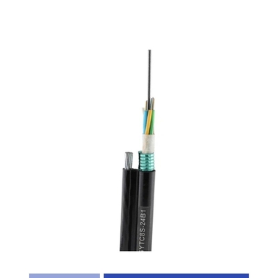 24 câble aérien à fibre optique à base de fibre optique mode unique 9/125um avec messager en fil d'acier PE GYTC8S